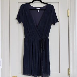Leith Navy Blue Mini Wrap Dress